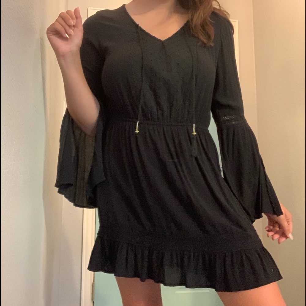 Black boho dress